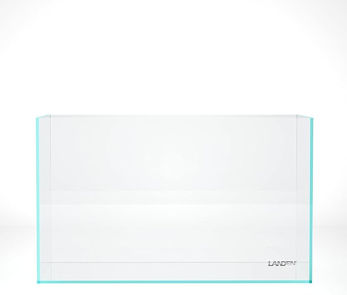 LANDEN 60P 16 Gallon Rimless Low Iron Aquarium Tank, 23.6" W × 11.8" D × 14.2" H (60cm x 30cm x 36cm) 6mm Thickness with Nano Foam Leveling Mat Landen