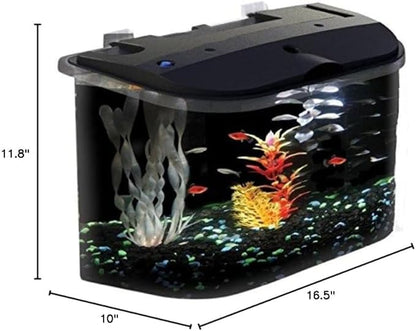 Koller Products 5-Gallon Aquarium Kit with LED Lighting and Power Filter, Ideal for a Variety of Tropical Fish DISCOVERTHEEXCITINGWORLDOFKEEPINGTROPICALFISH