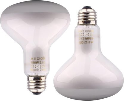 Aiicioo Reptile Basking Light Bulb - 150W Reptile Heat Lamp Basking Bulb for Bearded Dragon Turtle Hermit Crab Gecko Lizard Daylight AIICIOO