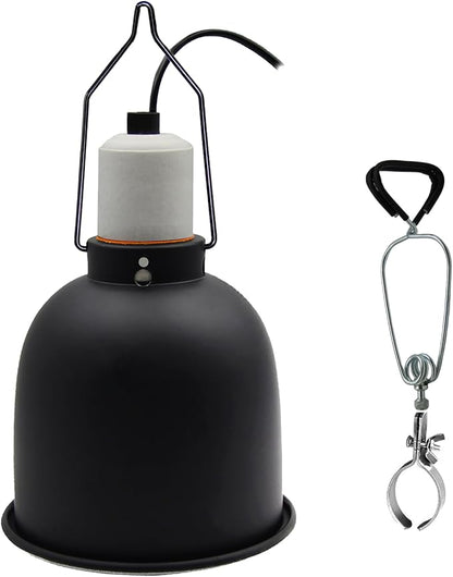 Reptile Heat Lamp, Reptile Light Fixture, 5.5 Inch Deep Dome with Adjustable Clamp PAWPICO