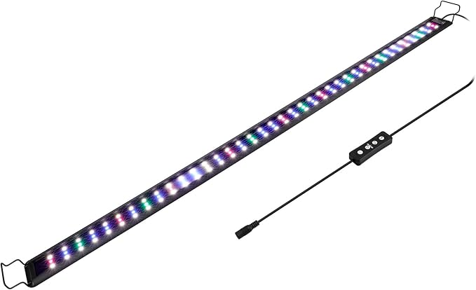 hygger 32W Full Spectrum Aquarium LED Light with 10 Levels of Brightness, White Blue Red Green LEDs,6H8H12H Timer,RGB Light for 46-54IN Freshwater Fish Tank, Aquatic Plants Tropical Ornamental Fish hygger