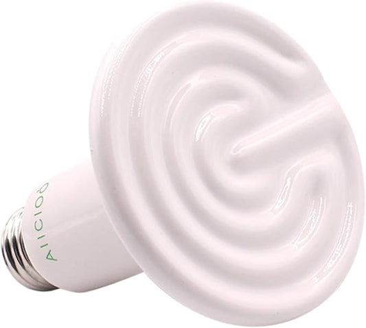 Reptile Heat Lamp Bulb -60W Ceramic Heat Emitter No Harm No Light Infrared Heater Lamp for Chicken Coop Lizard Aquarium Snake Outside Dogs Brooder 110V,White AIICIOO