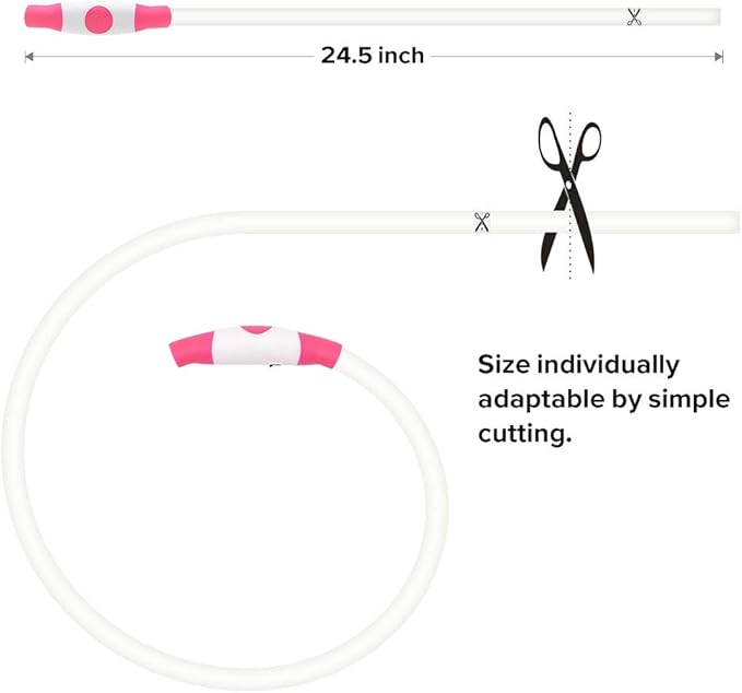 Led Dog Collar, BSEEN USB Rechargeable Flash Dog Necklace Light, Pet Safety Collar Makes Your Beloved Dogs Be Seen at Night for Small Medium Large Dogs(Pink) - PAWPICO
