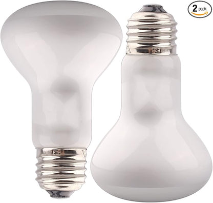 Aiicioo Reptile Basking Light Bulb - 50W Reptile Heat Lamp 2 Pack UVA Daylight Amphibians Basking Bulb for Bearded Dragon Turtle Hermit Crab Gecko Lizard Daylight AIICIOO