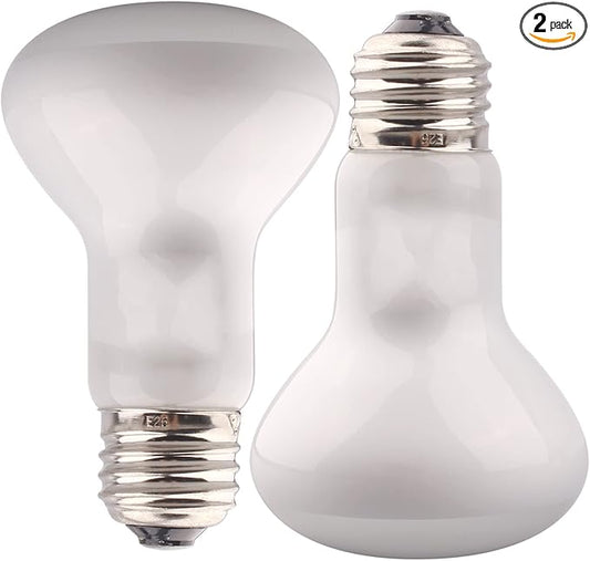 Aiicioo Reptile Basking Light Bulb - 50W Reptile Heat Lamp 2 Pack UVA Daylight Amphibians Basking Bulb for Bearded Dragon Turtle Hermit Crab Gecko Lizard Daylight AIICIOO