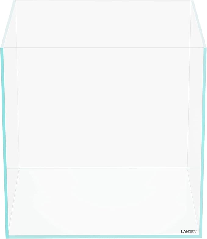 LANDEN 36C 11.5 Gallon Cube Rimless Low Iron Aquarium Tank,W14.2×D14.2×H14.2 in(36x36x36cm) 5mm Thickness with Nano Foam Leveling Mat Included Landen