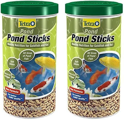 Tetra TetraPond Pond Sticks 3.53 Ounces, Pond Fish Food, for Goldfish and Koi, Pond Pond Sticks, Healthy Nutrition for Goldfish and Koi (Pack of 2) Tetra