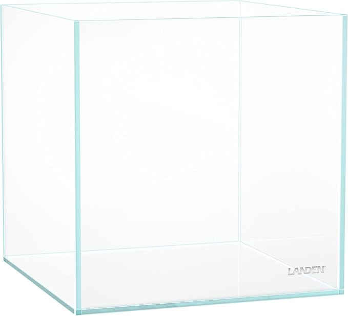 LANDEN 20C Gallon Cube Rimless Low Iron Clear Aquarium Tank, All Glass Aquarium,Small Betta Fish Tank,W7.8×D7.8×H7.8 in(20x20x20cm) 5mm Thickness with Nano Foam Leveling Mat Landen