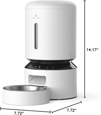PETLIBRO Automatic Cat Feeder, 5G WiFi Automatic Dog Feeder with Freshness Preservation, 5L Timed Cat Feeder with Low Food Sensor, Up to 10 Meals Per Day, Granary Pet Feeder for Cats, White - PAWPICO