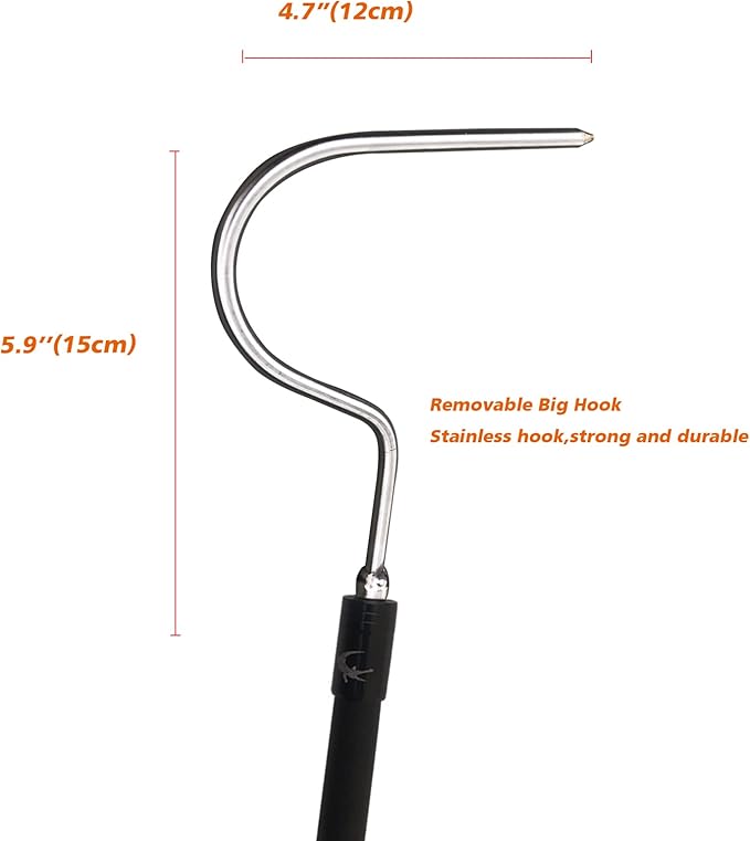 High-Carbon Snake Hook Reptile Stick Tongs Grabber Pick-up Handling Tools for Catching Controlling or Moving Snakes, 49in SYFRLLC