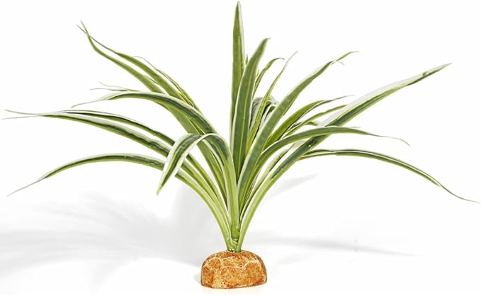 Artificial Spider Plants, Reptile Terrarium Decor, Bearded Dragon Tank Accessories fit Crested Gecko Leopard Lizard Chameleon Ball Python Snake Frog WOLEDOE