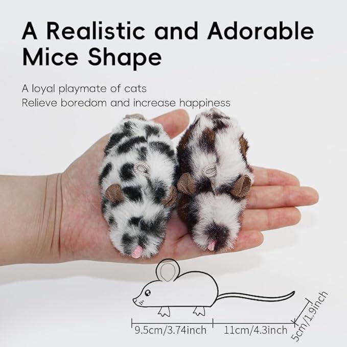 Cat Mice Toys Catnip Indoor Toy Interactive Kitten Toy for All Breeds Cats Lifelike Mouse Sound Realistic Mouse 2 Pack (2 Pack Mouse), Small - PAWPICO
