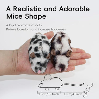 Cat Mice Toys Catnip Indoor Toy Interactive Kitten Toy for All Breeds Cats Lifelike Mouse Sound Realistic Mouse 2 Pack (2 Pack Mouse), Small - PAWPICO