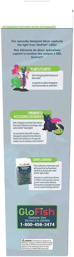 GloFish 10 Inch LED Light Stick 2 Count - White, Blue and, Magenta Aquarium Lights - Tank Sizes Up to 75 Gallons GloFish