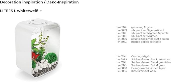 biOrb Medium Green Silk Plant Set, Colorful and Durable Aquarium Decorations biOrb