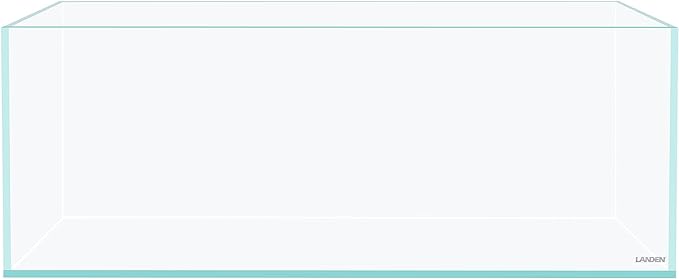 LANEDN 75S 22.1 Gal Shallow Tank, Shallow Fish Tank, Rimless Low Iron Tank, Bookshelf Aquarium W29.5×D17.7×H11 in(75x45x28cm); 8mm Thickness Aquascape Fish Tank, Black Leveling Mat Included Landen