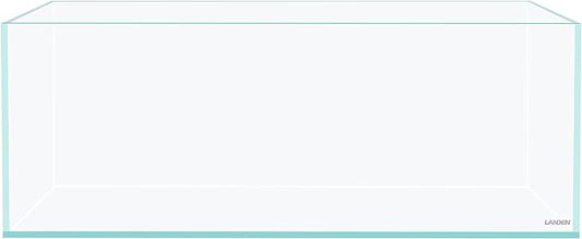 LANEDN 75S 22.1 Gal Shallow Tank, Shallow Fish Tank, Rimless Low Iron Tank, Bookshelf Aquarium W29.5×D17.7×H11 in(75x45x28cm); 8mm Thickness Aquascape Fish Tank, Black Leveling Mat Included Landen