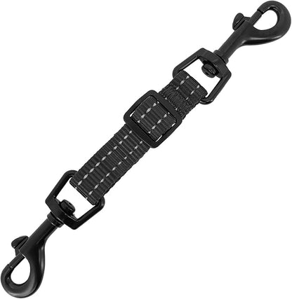 Best Pet Supplies Voyager Dog Collar Safety Clip with Dual Clasps, Collars and No Pull Harness Connectors, Training for Walking, Running, and Hiking, Safety Clip - Black BestPetSuppliesLLC