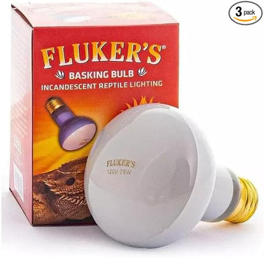 Fluker's (3 Pack) Basking Spotlight Bulbs for Reptiles 75 watt Flukers