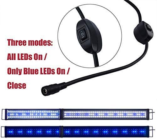KZKR LED Aquarium Light 60-72 Inch Foldable Adjustable Fish Tank Light Hood Lamp for Freshwater Saltwater Marine Blue and White Decorations Light 5-6ft 150cm - 180cm KZKR