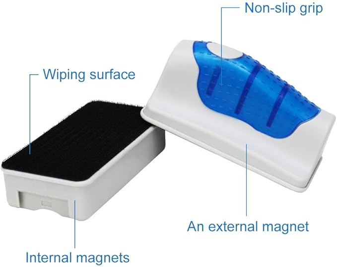 Jasonwell Magnetic Aquarium Fish Tank Glass Algae Glass Cleaner Scrubber Floating Clean Brush(XL) Jasonwell