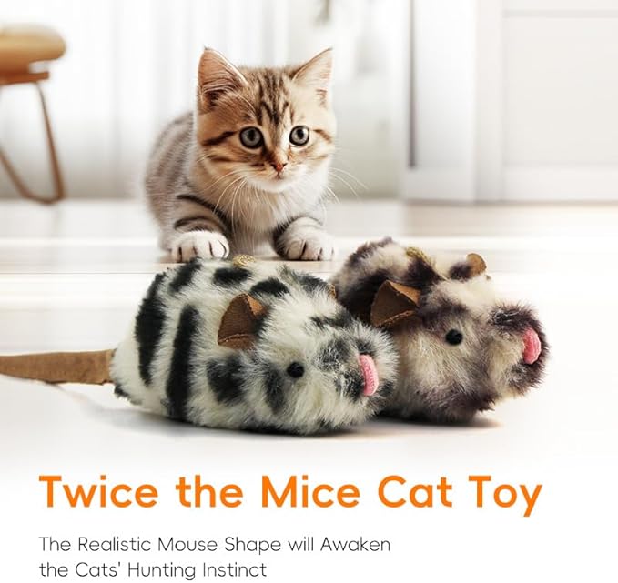 Cat Mice Toys Catnip Indoor Toy Interactive Kitten Toy for All Breeds Cats Lifelike Mouse Sound Realistic Mouse 2 Pack (2 Pack Mouse), Small - PAWPICO