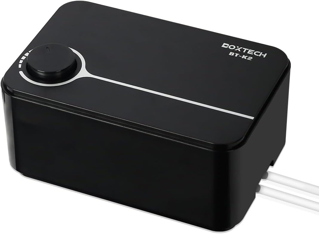 UPETTOOLS Aquarium Air Pump, Ultra Quiet Fish Tank Air Pump 5W, Adjustable Aquarium Oxygen Pump Aerator Pump, Dual Outlet Fish Air Pump for Fish Tank 10 to 180 Gallon UPETTOOLS