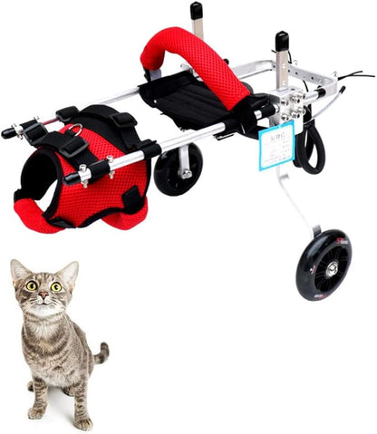 Cat Wheelchair Adjustable 2 Wheels Pet Wheelchair Lightweight Cat Barrier Wheels for Rehabilitation Aid for The Back Legs of Aging, Disabled, Injured, Arthritis, Weak Cats/Pets (M) PAWPICO