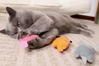 3-Pack Interactive Cat Chew Plush Toys with Catnip - PAWPICO