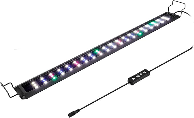 hygger 20W Full Spectrum Aquarium LED Light with 10 Levels Brightness, White Blue Red Green LEDs,6H8H12H Timer,RGB Light for 24~32IN Freshwater Fish Tank, Aquatic Plants Tropical Ornamental Fish hygger
