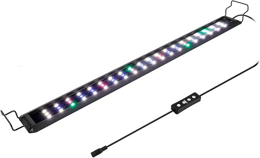 hygger 20W Full Spectrum Aquarium LED Light with 10 Levels Brightness, White Blue Red Green LEDs,6H8H12H Timer,RGB Light for 24~32IN Freshwater Fish Tank, Aquatic Plants Tropical Ornamental Fish hygger