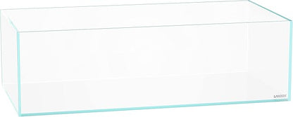 LANEDN 60S 7.9 Gal Shallow Aquarium Tank, Shallow Fish Tank, Rimless Low Iron Tank W23.6×D11.8×H7.1 in(60x30x18cm); 5mm Thickness Aquascape Fish Tank, Black Leveling Mat Included Landen