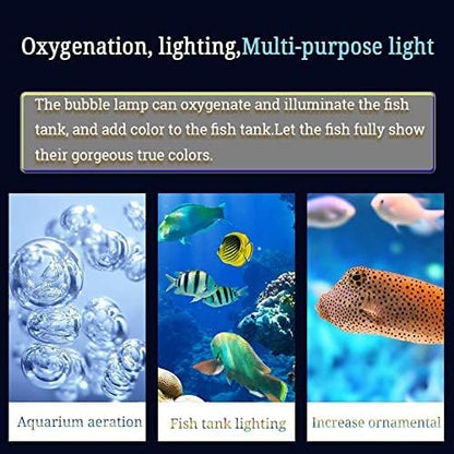 HCDMRE LED Air Bubble Light Aquarium Light Underwater Submersible Fish Tank Light Color Changing Making Oxygen Aquarium Tools,Us Plug (88cm/34.6") PAWPICO