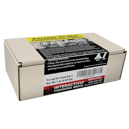 Ceramic Tumbling Media (1 lb - 5/8" x 1/4" Small Tri-Stars, Tri-Star - Ceramic General) InteractiviaFinishingMedia