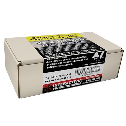 Ceramic Tumbling Media (1 lb - 5/8" x 1/4" Small Tri-Stars, Tri-Star - Ceramic General) InteractiviaFinishingMedia