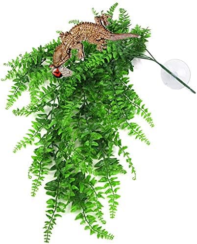 PINVNBY Reptile Plants Hanging Fake Vines Boston Climbing Terrarium Plant with Suction Cup for Bearded Dragons Lizards Geckos Snake Pets Hermit Crab and Tank Habitat Decorations (6 Pack) PINVNBY