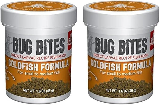 Fluval Bug Bites Goldfish Fish Food, Granules for Small to Medium Sized Fish, 1.6 oz., A6583 (Pack of 2) Fluval