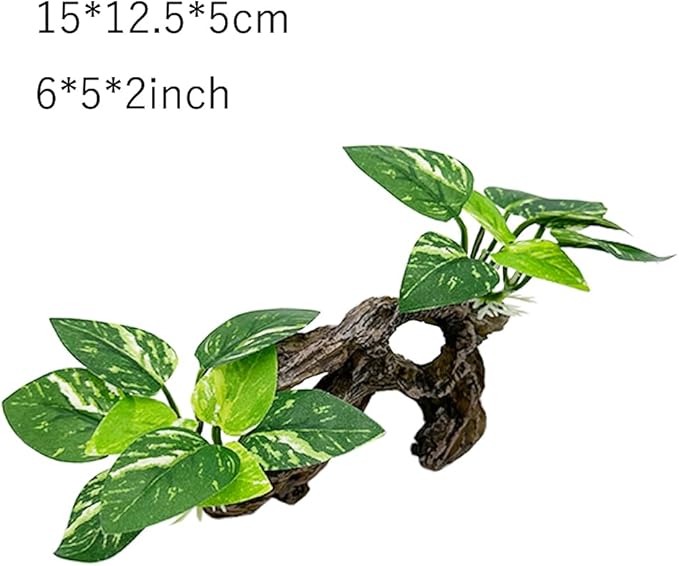 Smoothedo-Pets Fish Tank Decorations Aquarium Decor Ornaments Betta Silk Leaf pad Hammock Artifical Driftwood Cave Goldfish Bowl Accessories (Type-A) EnvironmentFriendlyArtificialPlasticPlantAquariumDecoration