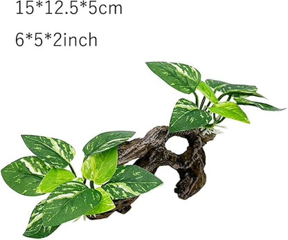 Smoothedo-Pets Fish Tank Decorations Aquarium Decor Ornaments Betta Silk Leaf pad Hammock Artifical Driftwood Cave Goldfish Bowl Accessories (Type-A) EnvironmentFriendlyArtificialPlasticPlantAquariumDecoration