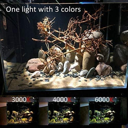 LED Aquarium Light - Freshwater Fish Tank Light Vivarium Terrarium Spotlight 3 Colors 3000K 4000K 6000K Cool Warm White for Planted Fish Tank (3 Colors) NILIPAL
