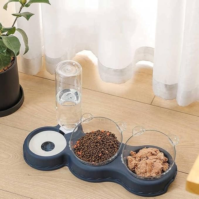 Cat Feeder and Water Dispenser Set - Pet Food Bowl, Cat Food Dispenser, Water Feeder for Cats and Dogs, All-in-One Pet Food and Water Dispenser Solution. - PAWPICO