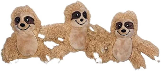 Sloth Dog Toy, Dog Squeaky Toy, Tree with Hide and Squeak Plush Toys for Dogs, Toy, Puzzle Toy for Small and Medium Size Dogs. (3 Pack: Replacement Animals, Sloth) - PAWPICO