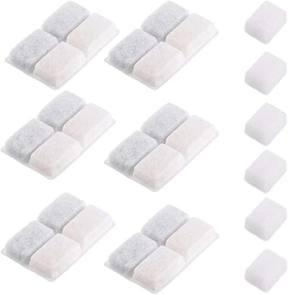 furrybaby Carbon Replacement Filters for Cat and Dog Fountain, Premium Pet Water Fountain Dispenser Filters (6 Packs for Pure White) - PAWPICO