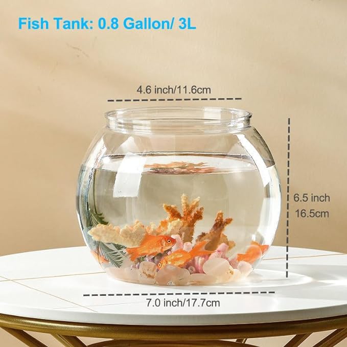 Newpol Mini Plastic Aquarium Fish Bowls (0.8Gallon / 3L) Newpol
