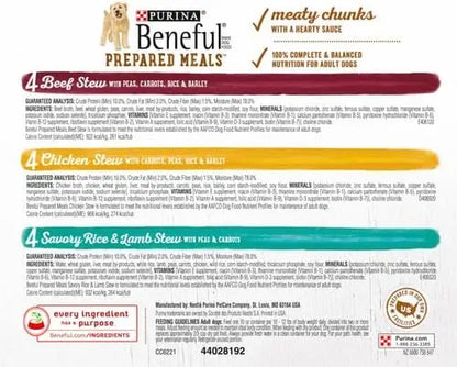 Beneful Purina Gravy Wet Dog Food Variety Pack, Prepared Meals Stew - (12) 10 oz. Tubs (Pack of 2) - PAWPICO