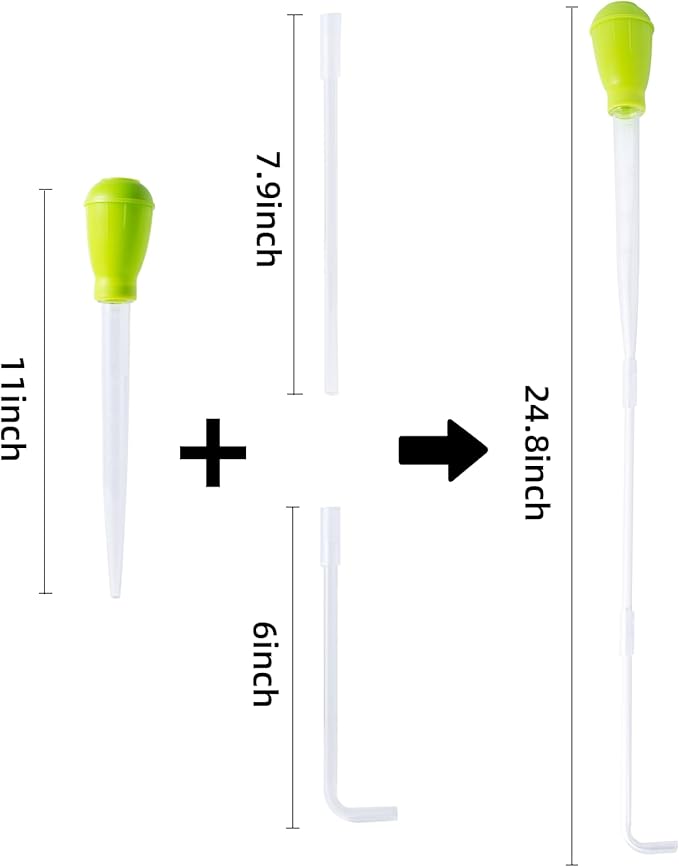 SLSON Aquarium Coral Feeder Waste Cleaner for Fish Tank Maintenance Long Pipette Suction Dropper Tool Acrylic Water Transfer Waste Remover Fish Feeder (24.8 inches) SLSON