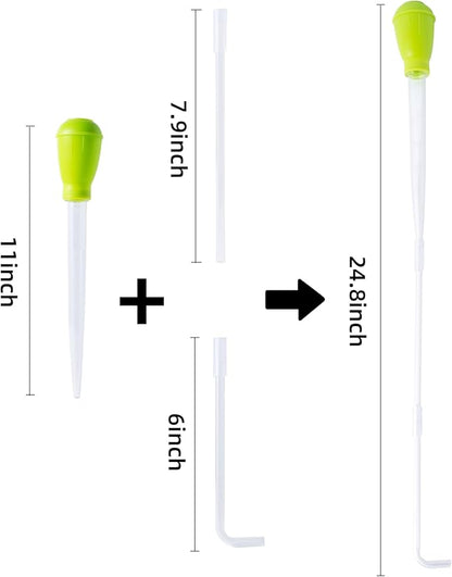 SLSON Aquarium Coral Feeder Waste Cleaner for Fish Tank Maintenance Long Pipette Suction Dropper Tool Acrylic Water Transfer Waste Remover Fish Feeder (24.8 inches) SLSON