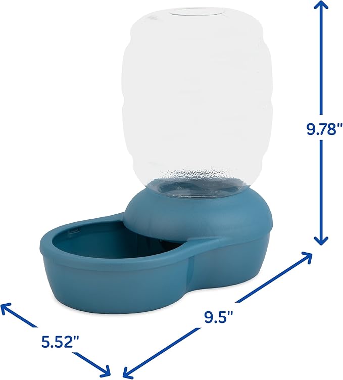 Petmate Replendish Gravity Waterer Cat and Dog Water Dispenser 0.5 GAL, Blue, Made in USA - PAWPICO