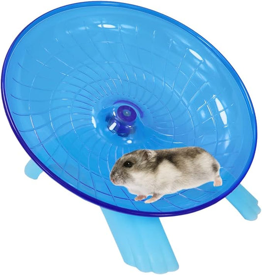 Hamster Flying Saucer Silent Running Exercise Wheel for Gerbil Rat Mouse Hedgehog Small Animals (Blue) Wontee