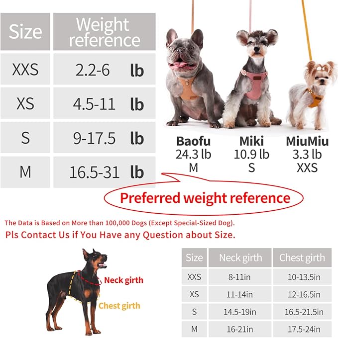 Puppytie No Pull xs Dog Harness with Multifunction Dog Leash,Soft Adjustable No Choke Escape Proof Pet Harness Vest,Silver Grey,XS - PAWPICO